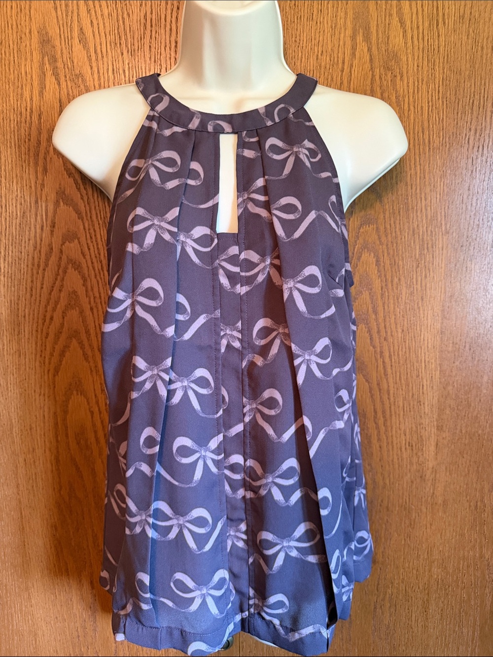 Banana Republic Purple Bow-Print Halter Shell